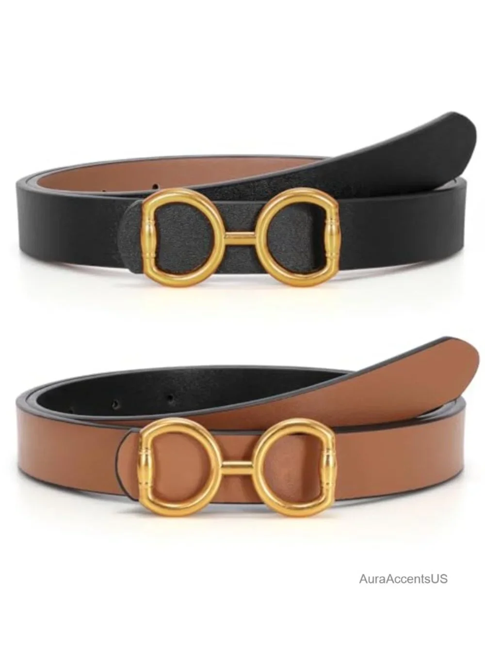 Women's Reversible PU Leather Belt, 0.9